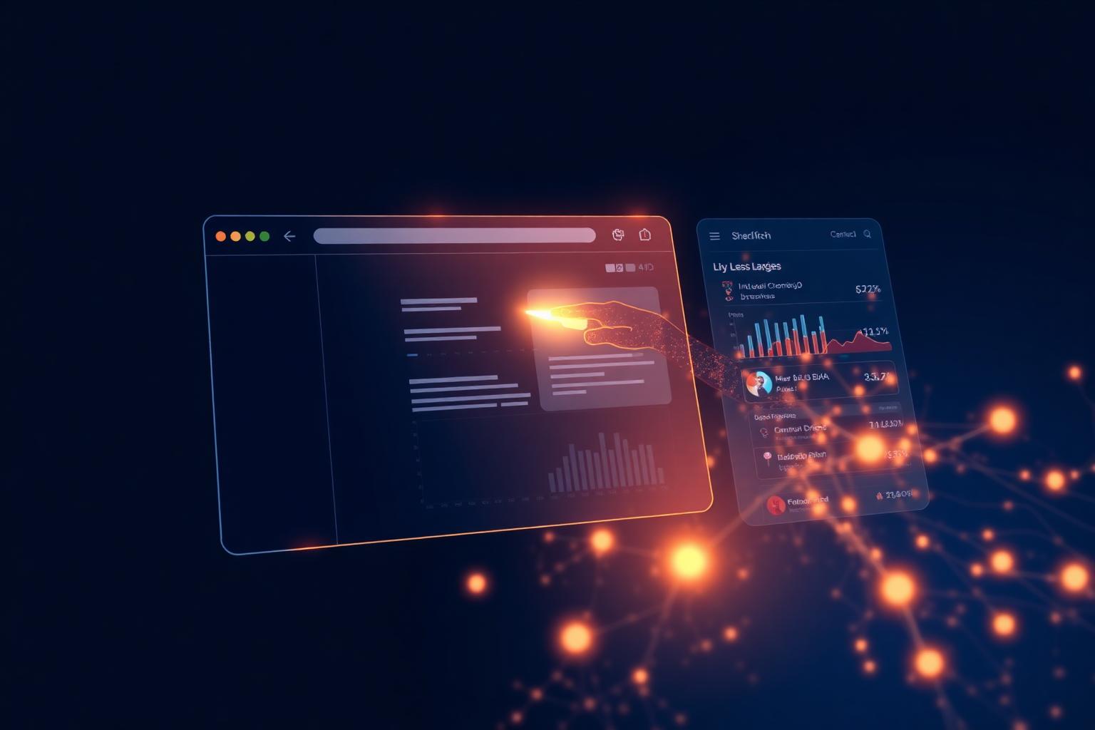 BrowserAgent live Chromium dashboard with AI cursor and lead pipeline